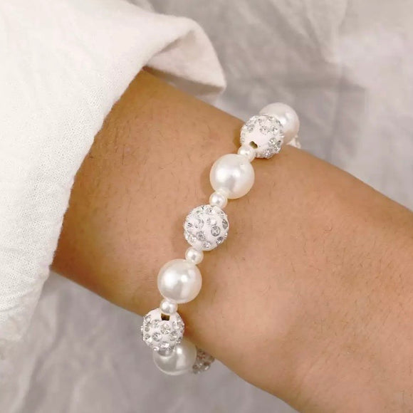 Bracelet: Match Your Pony ~ White Crystal/Pearl