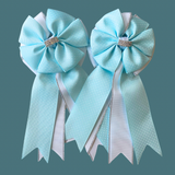 💐 Show Bows: Sky Swiss Dot on White