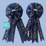 * Show Bows: Snaffles - Gold Foil on Navy * NEW