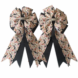 💐 Show Bows: Corgis on Black Swiss Dot 💗