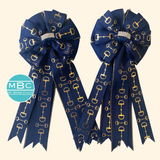 * Show Bows: Snaffles - Gold Foil on Navy * NEW