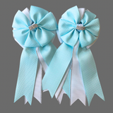 💐 Show Bows: Sky Swiss Dot on White