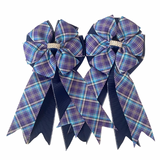 💐 Show Bows: BlueTurquoise Plaid/Navy