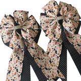 💐 Show Bows: Corgis on Black Swiss Dot 💗