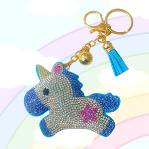 KeyChain: Sparkle Unicorn Chonky ~ Blue