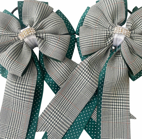💐 Show Bows: Lake Placid Plaid Green