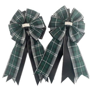 💝 Show Bows: Hunter Plaid on Black