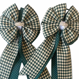 Show Bows: Houndstooth Green • NEW