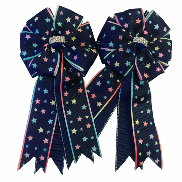 💝 Show Bows: Stars Pastel Navy • NEW
