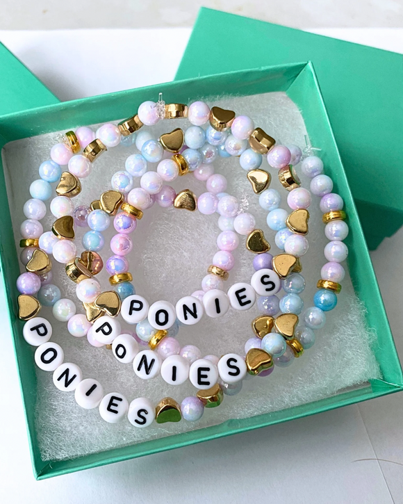 Arenas Tour Bracelet Stack : Ponies Ponies Ponies Pastel/Gold