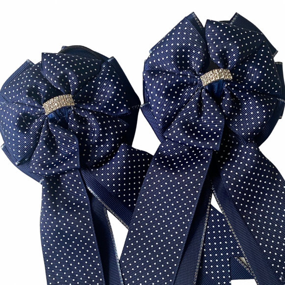 💐 Show Bows: Navy Swiss Dot on Navy