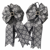 🩵 Show Bows: Charcoal Damask