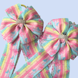 🩵 Show Bows: Butterflies Pastel Stripe