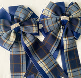 🫶 Show Bows: Luxe Plaid on Navy