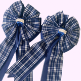 * Show Bows: Navy Plaid on Navy • NEW