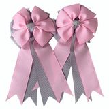 * Show Bows: Pink & Gray Swiss Dot • NEW