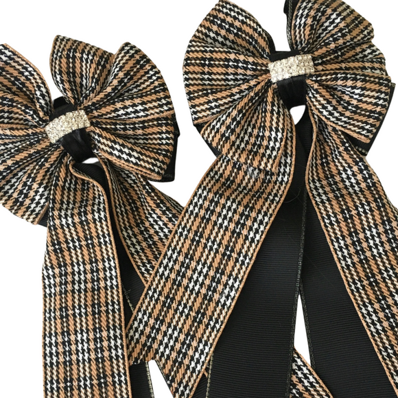 Show Bows: Tweed Black/White/Tan