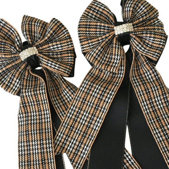 🫶 Show Bows: Tweed Black/White/Tan