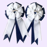 * Show Bows: White On Navy