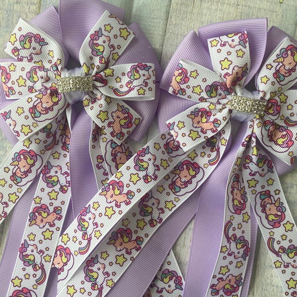 🫶 Show Bows: Unicorns/Lavender