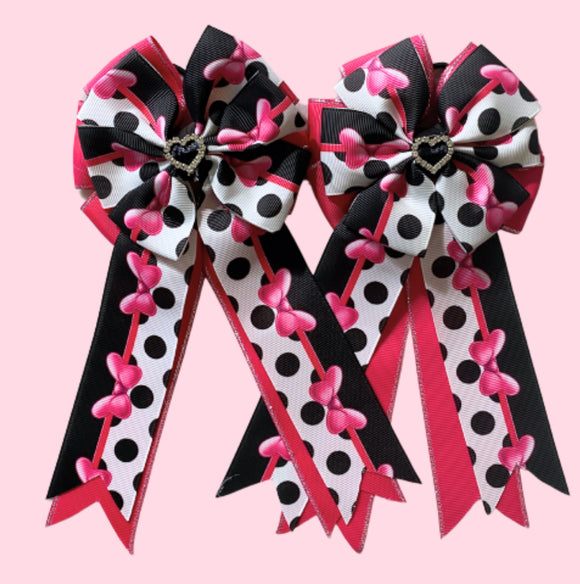 💐 Show Bows: Bows Black/Hot Pink