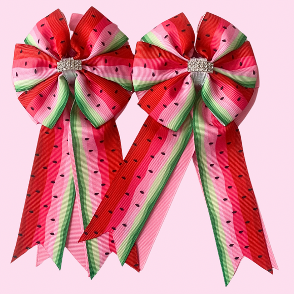 💐 Show Bows: Watermelon Slice On Pink 🩷🍉