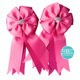 * Show Bows: Double Pink Swiss Dot