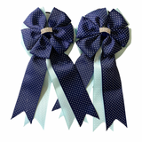 * Show Bows: Swiss Dot Navy/Sky