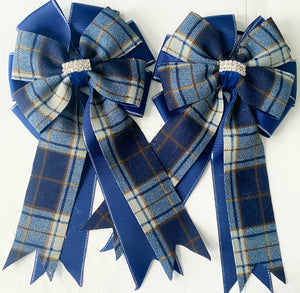 🫶 Show Bows: Luxe Plaid on Navy