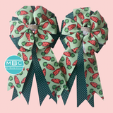 * Show Bows: Carrots On Dark Green Swiss Dot 🥕 NEW