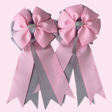 * Show Bows: Pink & Gray Swiss Dot • NEW