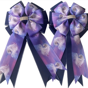 ** Show Bows: Unicorns - Purple on Navy 💜🦄