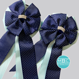 * Show Bows: Swiss Dot Navy/Sky