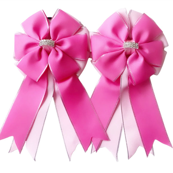 💝 Show Bows: Barbie Pink on Baby Pink