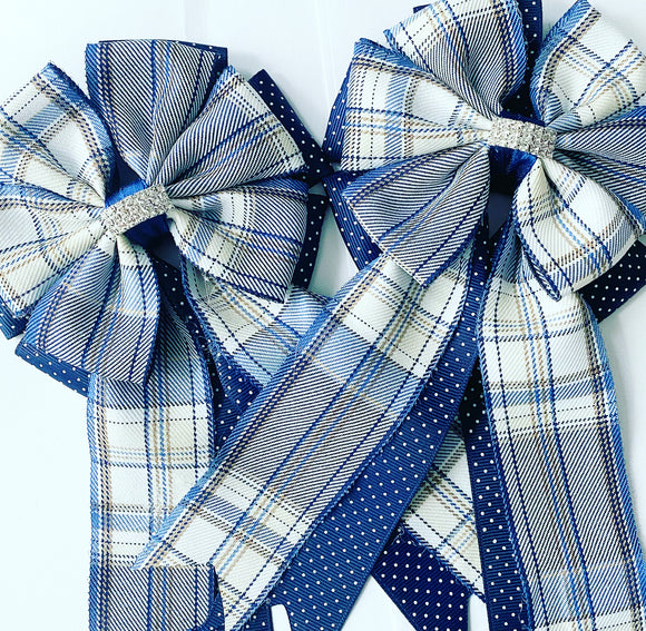 🫶 Show Bows: Princeton Plaid Navy *NEW