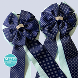 * Show Bows: Swiss Dot Navy/Sky