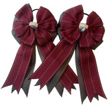 ** Show Bows: Merlot Stitch on Charcoal