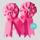 * Show Bows: Double Pink Swiss Dot