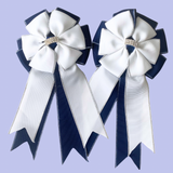 * Show Bows: White On Navy