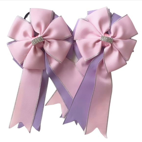 💝 Show Bows: Baby Pink on Lavender