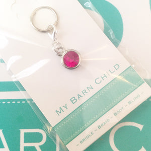 Bridle Charm: Solitaire Crystal ~ Hot Pink