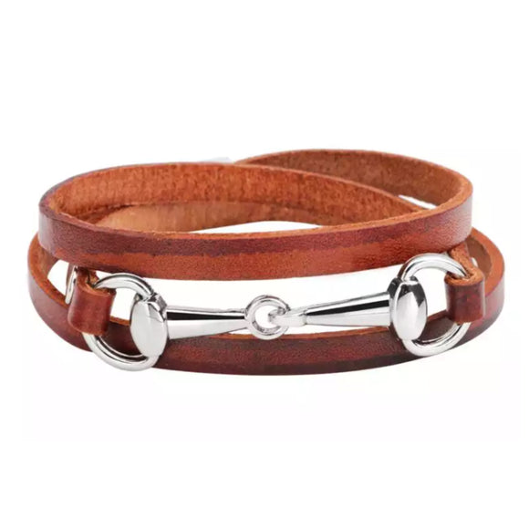 Bracelet: Snaffle ~ Wrap ~ Chestnut/Silver NEW