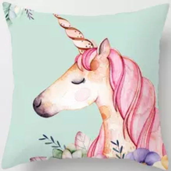 Throw Pillow Cover: Unicorn Mint