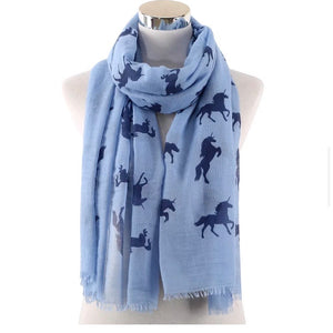 💙 Scarf: Navy Unicorns ~ Blue