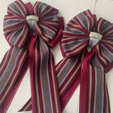 * Show Bows: Hampton Stripe Double Merlot