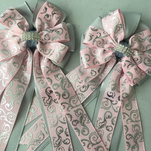 💙 Show Bows: Swirl Pink/Silver