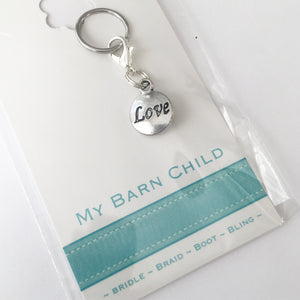 Bridle Charm: Inspirational ~ Love ~ Round 💙 CLEARANCE