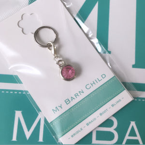 Bridle Charm: Solitaire Crystal ~ Pink