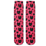 *Boot Socks: Cats Hot Pink