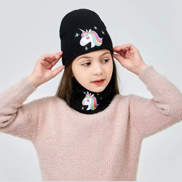 Winter Beanie / Neck Warmer Set: Unicorn ~ Choose Your Color *NEW